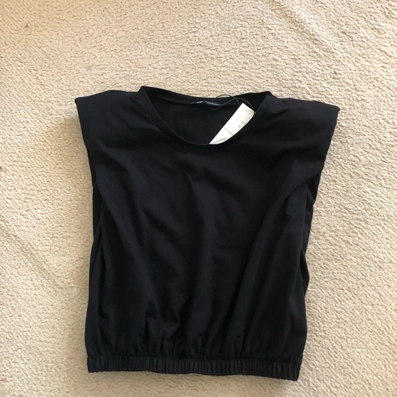 NWT Zara Padded Shoulder Crop Top - Picture 10 of 16